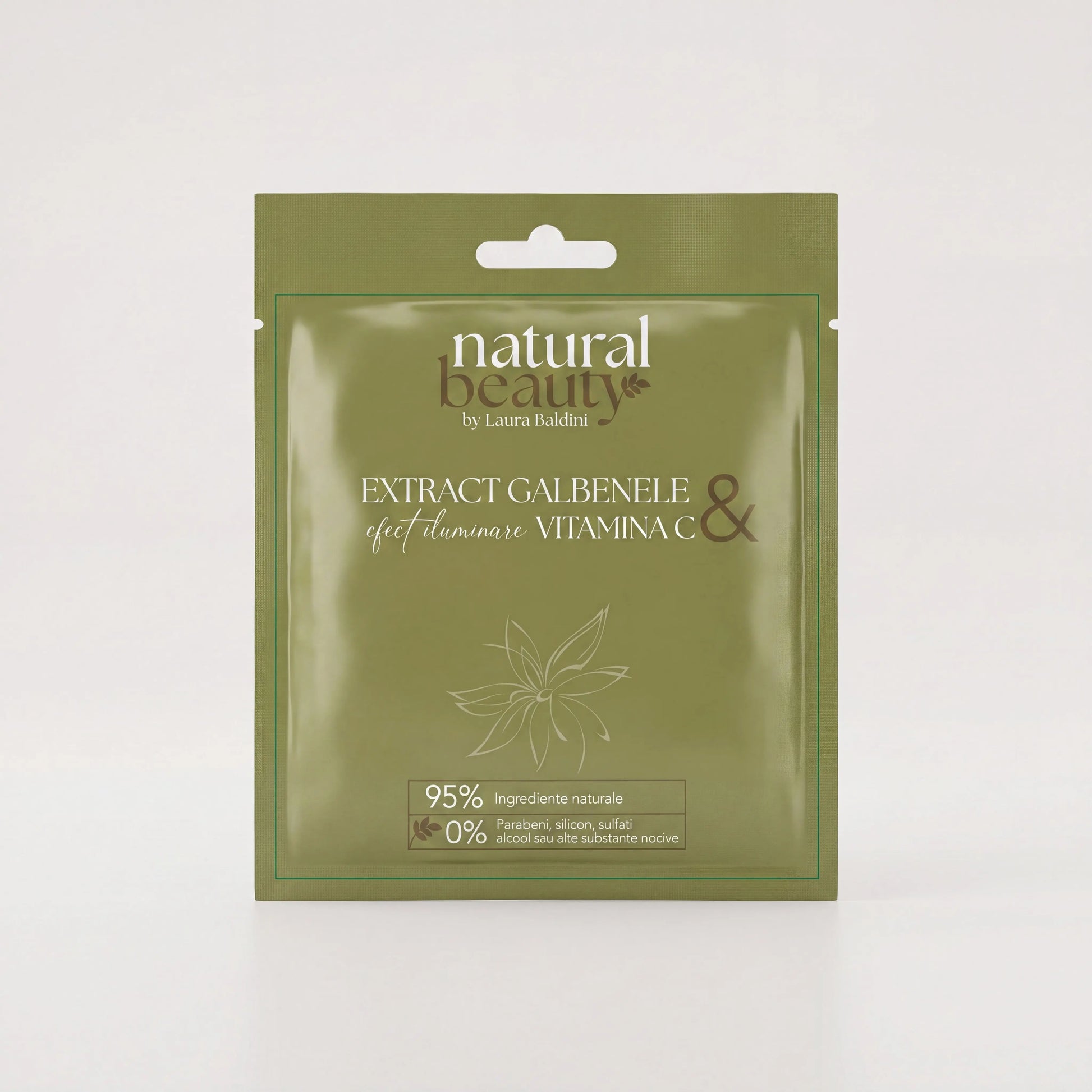 Masca servetel iluminanta cu vitamina C si extract de galbenele Natural Beauty