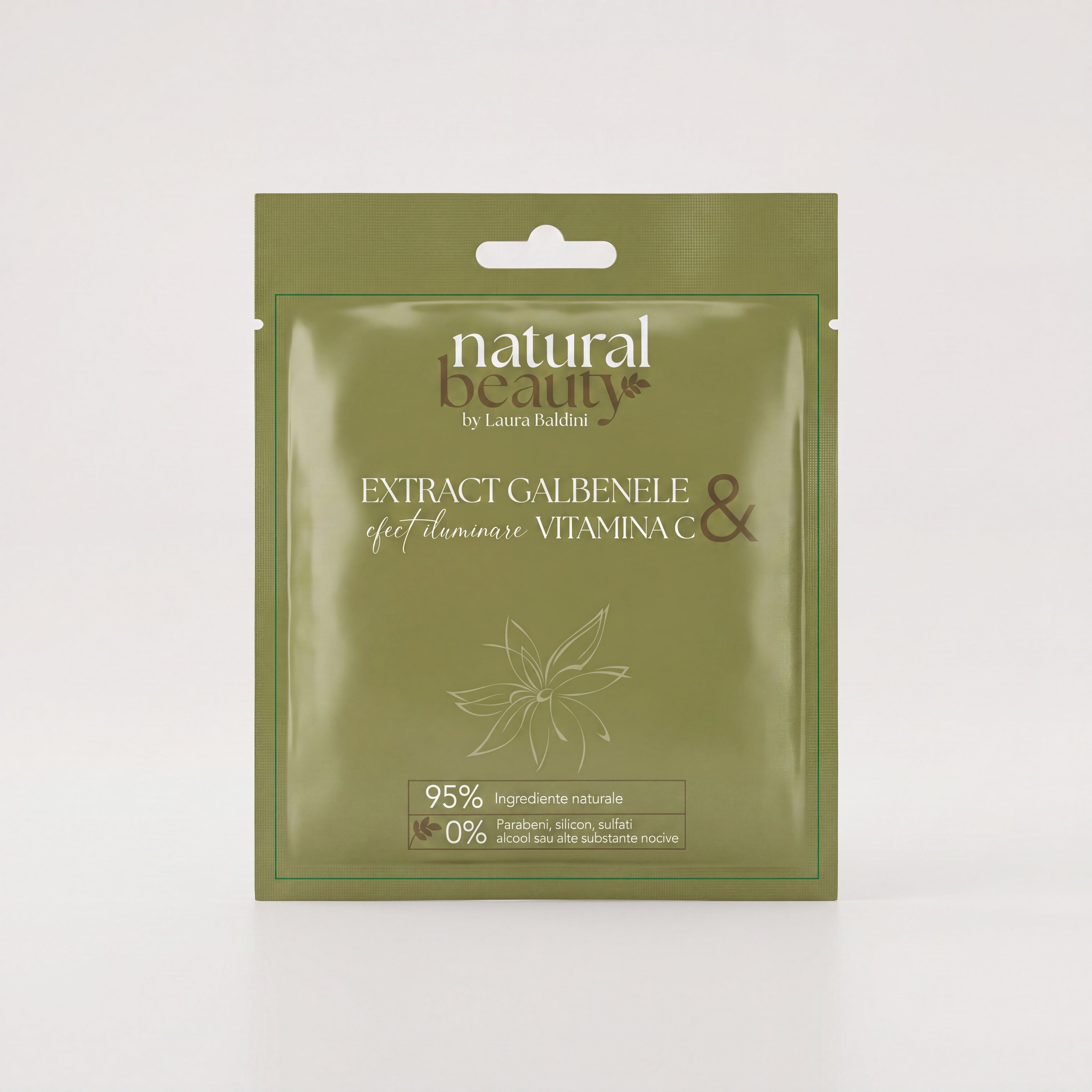 Masca servetel iluminanta cu vitamina C si extract de galbenele