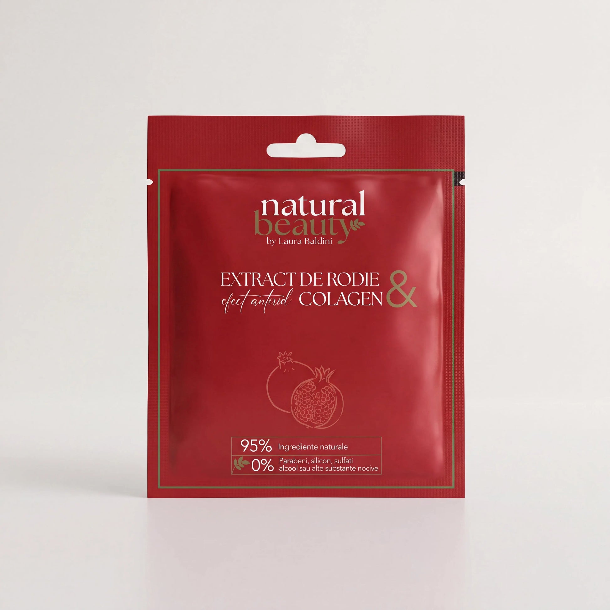 Masca servetel antirid, cu colagen si extract de rodie Natural Beauty