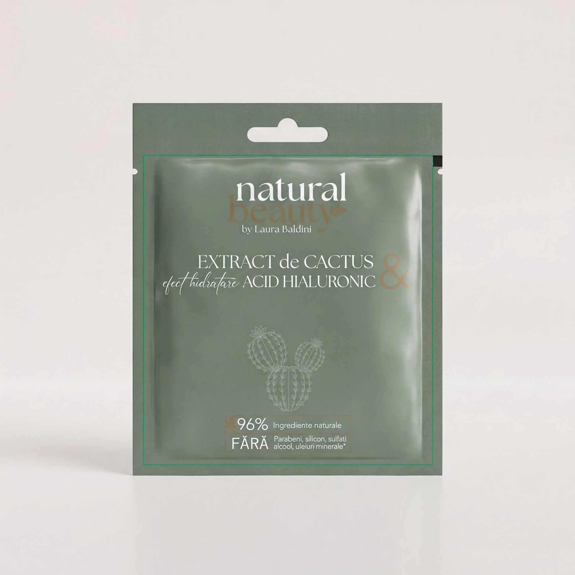 Masca servetel hidratanta cu acid hialuronic si extras de cactus Natural Beauty