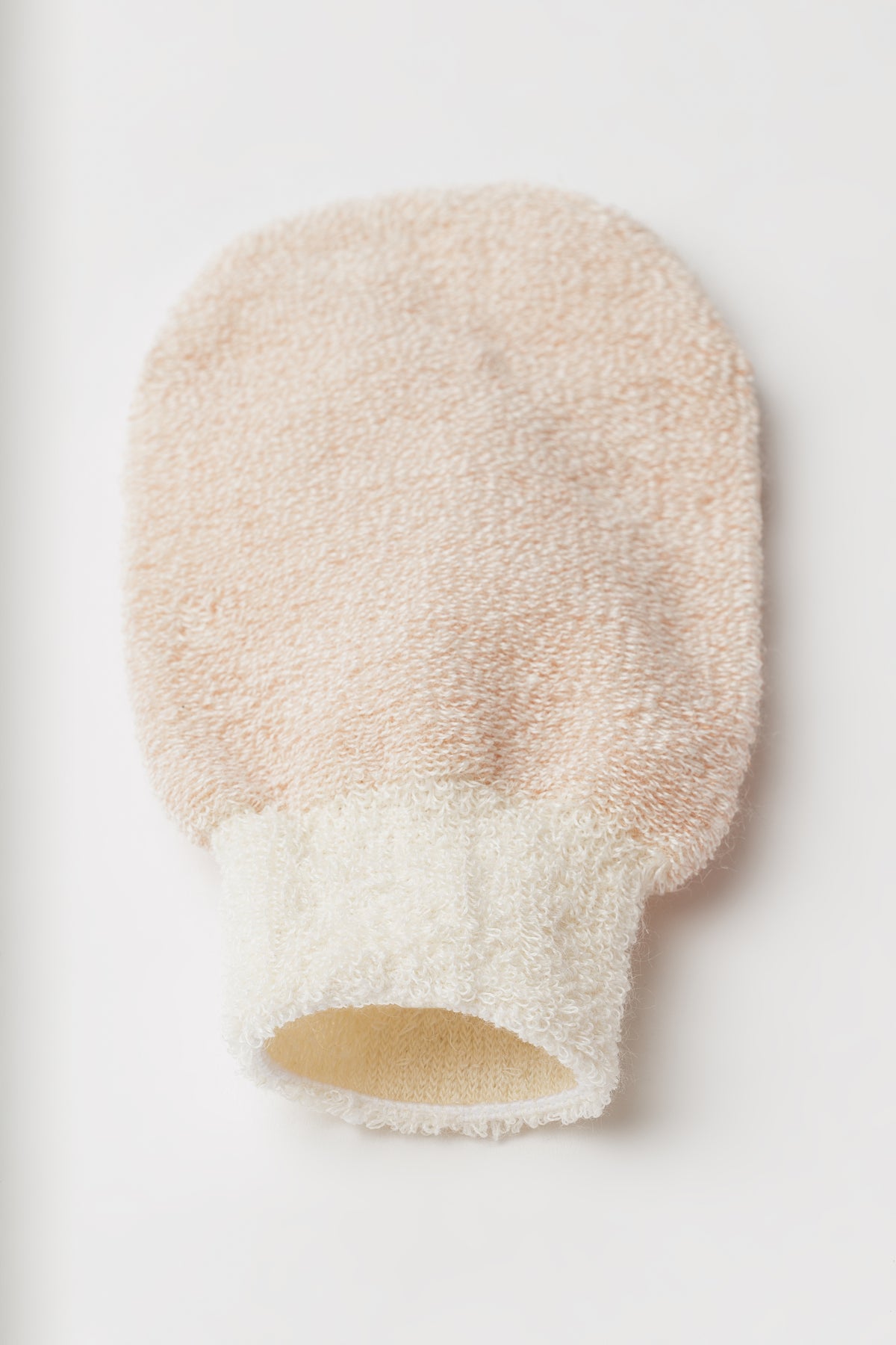 Mănușă exfoliantă Fiber Bloom, Natural Beauty by Laura Baldini, vedere spre deschizătura manșetei