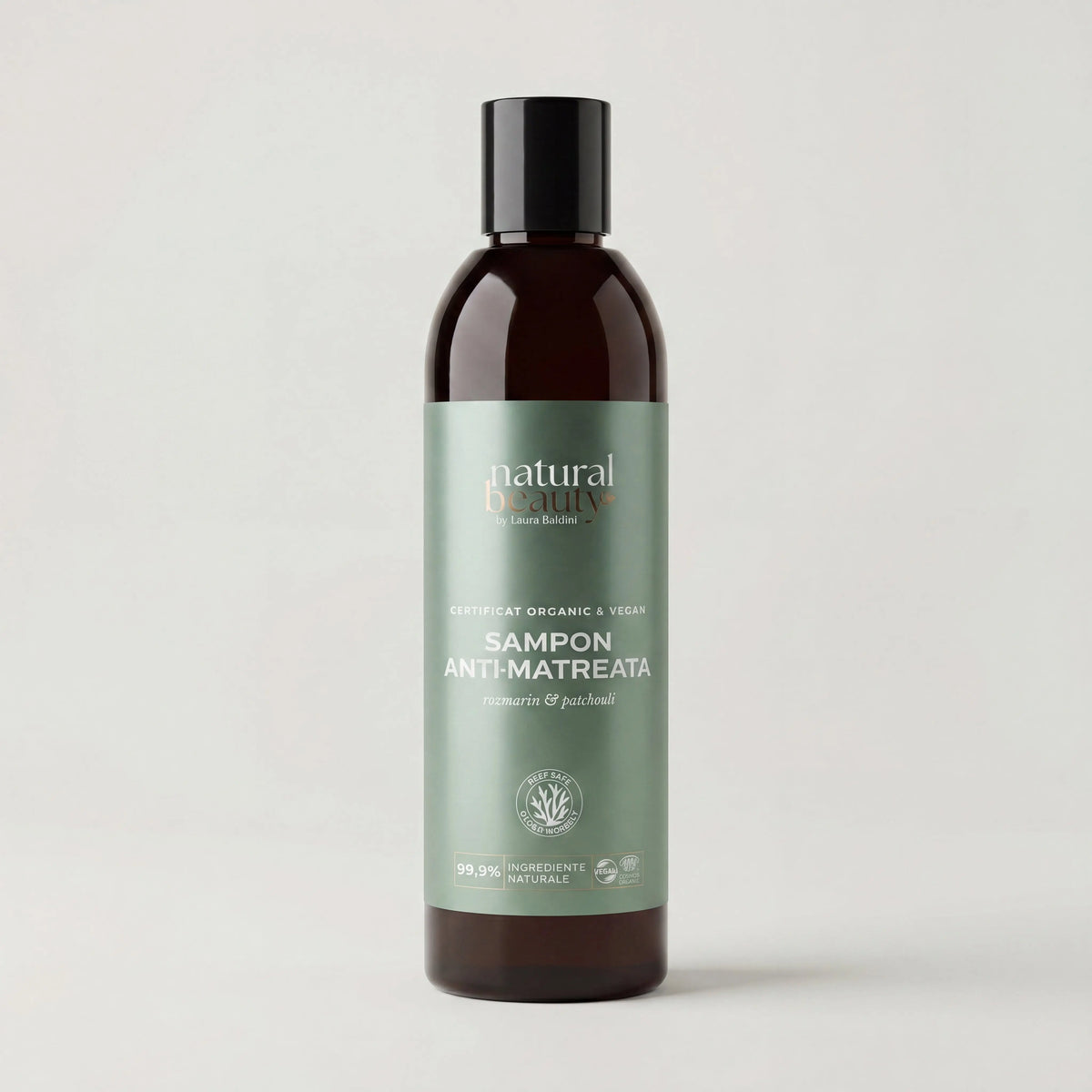 Sticlă cu șampon anti-mătreață Natural Beauty by Laura Baldini, cu rozmarin și patchouli